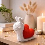 5er - SET Valentinstag Schnecke mit Herzhaus – kleine Deko mit großer Liebe