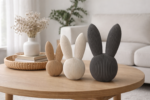 Osterhase Osterdekoration Moderne Osterdeko in Riffeloptik