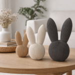 Osterhase Osterdekoration Moderne Osterdeko in Riffeloptik